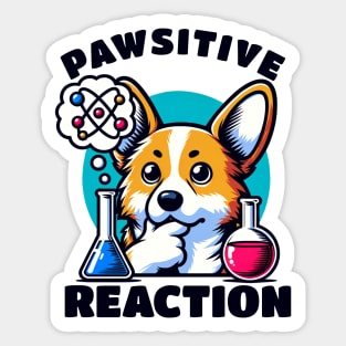 Pawsitive Reaction Black Chemistry Dog Lover Sticker